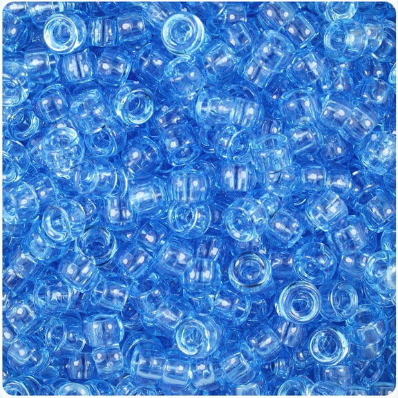 BeadTin Light Sapphire Transparent 6.5mm Mini Barrel Pony Beads (1000pcs)