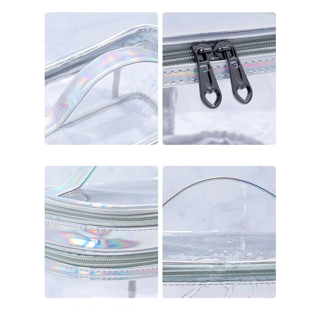 Bolsa de cosméticos de doble capa, bolsa de cosméticos para mujer, bolsa de artículos de tocador transparente, bolsa de cosméticos transparente, diseño aerodinámico