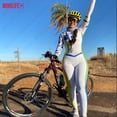 thumbnail image 2 of Ropa de ciclismo para mujer MLC, traje de suéter para mujer, traje de equipo de triatlón para exteriores, traje de carreras, mono blanco largo ajustado, 2 of 5
