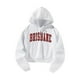 thumbnail image 3 of Sudadera con capucha informal para mujer, sudadera con capucha deportiva, letras rojas, manga larga blanca, con cordón, sudadera con capucha acogedora L, 3 of 8
