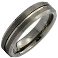 thumbnail image 2 of MJ Metals Jewelry Gun Metal Tungsten Carbide COMFORT FIT 6mm Wedding Band Center Grooved Ring Size 11, 2 of 5