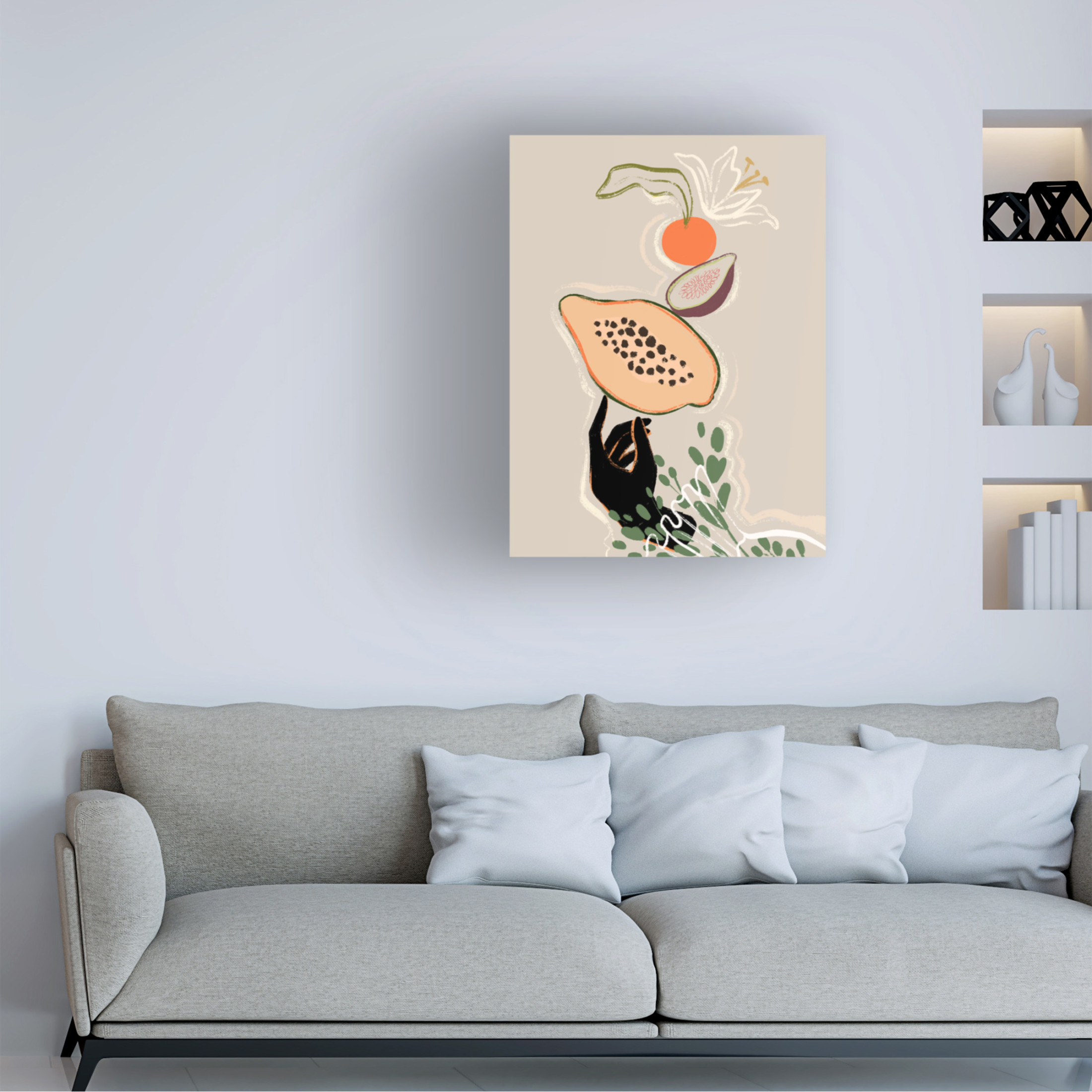 Trademark Fine Art Arty Guava  Balancing Fruits Canvas Wall Art