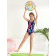 thumbnail image 6 of BULLPIANO 7-13 Years Girls Swimsuit Sport Athletic One Piece Swimsuit Tie Dye Bathing Suit Quick Dry Beach Swimwear, 6 of 9