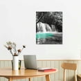 thumbnail image 3 of ARISTURING  Black and White Teal Canvas Wall Art Dreamlike Forest Waterfall Picture Painting on Canvas Modern Nature Landscape Artwork for Bedroom Bathroom Decor Framed Ready to Hang, 3 of 5