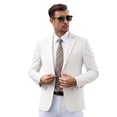 thumbnail image 4 of Fgnfyis Blazer for Men Modern Slim Fit Two Button Tailored Business Jacket for Formal Attire Jackets for Men White XXXL, 4 of 4