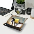 thumbnail image 6 of Valet Tray, Sky Sunset Bronze Dragon Faux Leather Desk Tray Vanity Tray Night Stand Organizer Catch All Tray Key Bowl for Entryway Table, Elegant Valet Tray Storage for Men Women, 6 of 7