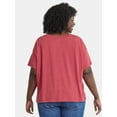 thumbnail image 3 of Terra & Sky Women's Plus Short Sleeve Boxy Tee, Sizes 0X-5X, 3 of 5