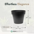 thumbnail image 4 of Tierra Verde 2 Pack Baritone Planter, Self Watering Pot, 18"W x 16"H, Black, 4 of 11