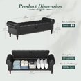 thumbnail image 2 of Apicizon 60” Bench with Storage, Queen Size Faux Leather End of Bed Bench with Tufted Button, Ottoman Bench with Rolled Arms & Vintage Rivets for Foot of Bed, Living Room, Entrance, Black, 2 of 15