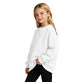 thumbnail image 6 of Ruyang Youth Girls Oversized Sweatshirt Drop Shoulder Crewneck Kids Long Sleeve Pullover Soft Polyester Casual Basic Tops, 6 of 9