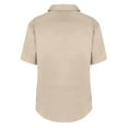 thumbnail image 5 of Uooqdmx Polo Shirts for Men Mens Dress Shirts Casual Fashion Solid Color Trendy Striped Loose Button Short Sleeved Shirt Mens Button Down Short Sleeve Shirt Khaki XL, 5 of 8