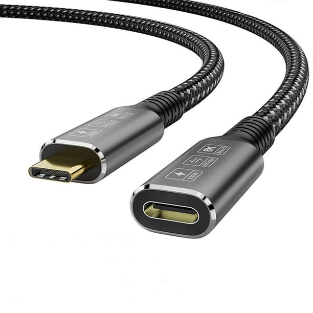 Cable USB4 8K 0.8M para 4 Compatible USB 4 Tipo-C ExtensióN Macho una Hembra Ultra HD 8K @ 60Hz 100W 40Gbps Datos