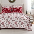 thumbnail image 4 of Greenland Home Fashions Novelty Holiday Snowflakes Reversible Coverlet Set, 3-Piece King, 4 of 7