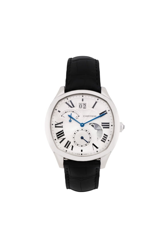 Pre-Owned Cartier Men's Drive de Cartier 41mm x 47mm Black leather Wristwatch