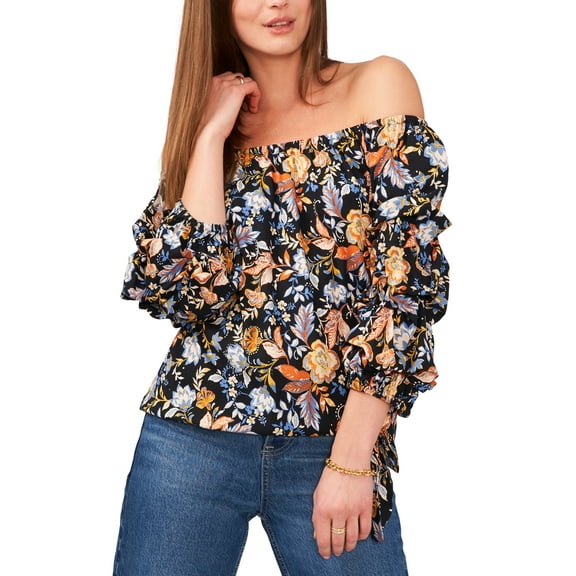 Vince Camuto Floral Off the Shoulder Bubble Sleeve Blouse
