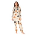 thumbnail image 2 of FORMRS Onesies Pajama for Adults Unisex Hoodie Winter Jumpsuit One Piece Sleepwear, Sizes S-2XL, Beige Halloween Pumpkin, 2 of 7