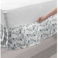 thumbnail image 2 of Whales Bed Skirt, Fish Illustrations Mammal Pencil Drawing Underwater Element Dots Gentle Lines, Elastic Bedskirt Dust Ruffle Wrap Around for Bedding Decor, 4 Sizes, Slate Blue, by Ambesonne, 2 of 2