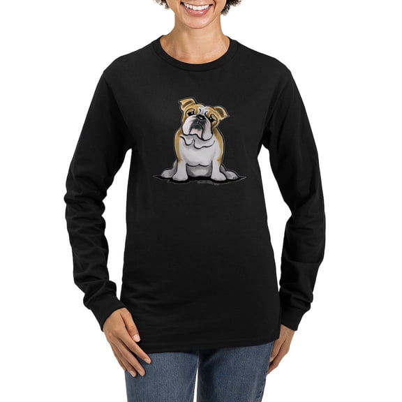 CafePress - Cute English Bulldog Women's Long Sleeve Dark T Sh - Women's Long Sleeve Graphic Tee Casual Fit