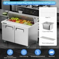 thumbnail image 2 of ChaoLink 48" W Commercial Sandwich/Salad Refrigerator,12.85 Cu.Ft Prep Table Steel Food Prep Station Fridge with 12 Pans Fan Cooling Mega Top Fridge for Restaurant,Bar,Shop,2 Doors, 2 of 8