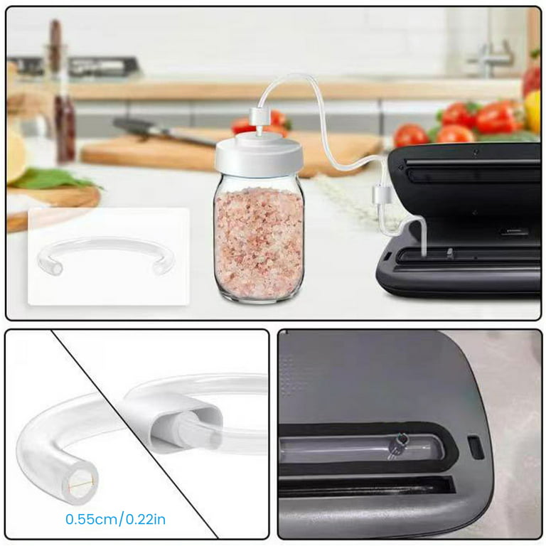 Electric Mason Jar Vacuum Sealer and Accessory Hose Compatible with  FoodSaver Vacuum Sealer, Vacuum Sealer Attachment Kit for Wide & Regular  Mouth