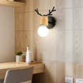 thumbnail image 3 of Juego de 2 lámparas de pared de asta de ciervo de diseño creativo moderno, lámparas de pared para interiores, lámpara de pared Art Deco de madera y metal para dormitorio, sala de estar, pasillo, rest TUNC Sencillez, 3 of 5
