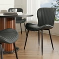 thumbnail image 2 of Dining Chairs Set of 4, Modern Upholstered Pu Leather Kitchen Side Chairs Comfy Backrest, 2 of 6