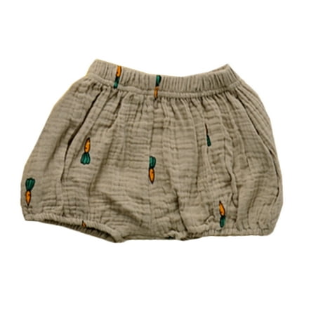 

StylesILove Infant Baby Girl Carrot Crinkle Jersey Bubble Shorts Summer Cotton Bloomers (Khaki 100/1-2 Years)
