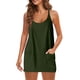 thumbnail image 1 of Gibobby Vestido de verano casual para mujer Vestido de tirantes con doble bolsillo informal de moda de color liso para mujer(Verde,CH), 1 of 5