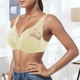 thumbnail image 2 of PEASKJP Women's Sports Bras Full Coverage Lace Underwire Racerback Bra T Shirt Bra, Yellow 85C, 2 of 4