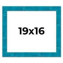 19x16 Frame Blue Teal Burl Wood Picture Frame | 1.75 Inch Moulding Width | Interior Frame Depth 0.5
