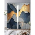 thumbnail image 2 of Gold Blue Gray Marble Sheer Curtains for Living Room Bedroom Modern Abstract Aesthetic Art Sheer Curtains 96 Inch Long 2 Panels Set Light Filtering Curtain Window Treatments Drapes for Dining Room, 2 of 6