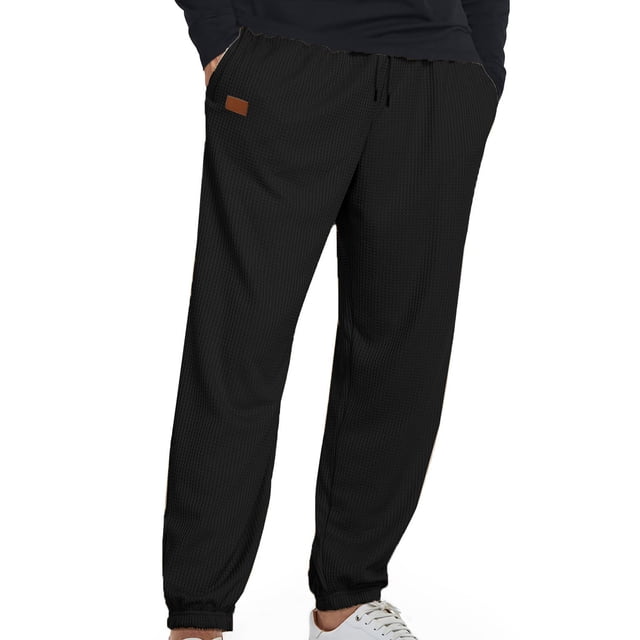 AherBiu Joggers for Men Sweatpants Elastic Waisted Drawstring Loose Fitted Pants with Pockets Workout Causal Trousers