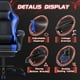 Homall PU Chaise de Jeu en Cuir avec Repose-Pieds & Soutien Lombaire Massage Ergonomique Gamer Chaise Hauteur Réglable Chaise d'Ordinateur, Bleu – image 5 sur 8