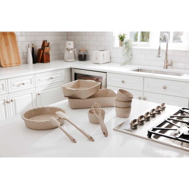 Thyme & Table 10-Piece Ceramic Bakeware Set - Taupe - Walmart.com