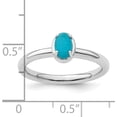 thumbnail image 5 of Solid Sterling Silver Stackable Expressions Turquoise Polished Ring - Ring Size 6.0, 5 of 8