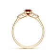 thumbnail image 2 of ANGARA Lab Grown 1 Ct Oval Ruby Side Stone Engagement Ring with Diamonds for Women in 14K Yellow Gold (Size-7x5mm) | July Birthstone, Anniversary, Jewelry Gift for Women | Lab-Grown Ruby Ring, 2 of 8