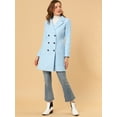 thumbnail image 3 of Abrigo Largo De Invierno Solapa Con Muesca Doble Botonadura Para Mujer Bebe Azul M, 3 of 6