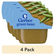 (4 pack) Gerber 1st Foods Natural for Baby Baby Food, Green Bean, 2 oz Tubs (2 Pack)