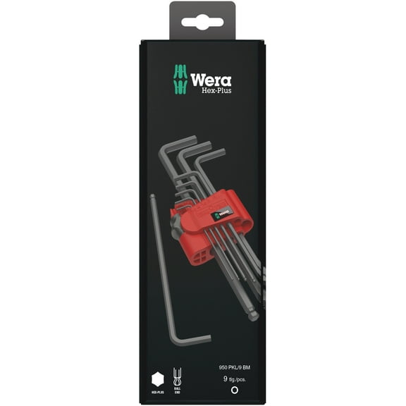 Wera Tools Metric Blacklaser 950/9 Hex-Plus 6 Sb L-Key Set 9Pc