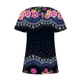 thumbnail image 5 of Tops de Vacances pour Femmes Mode Femmes Casual Imprimé Col Rond Manches Courtes Tops Chemisiers Amples, 5 of 5