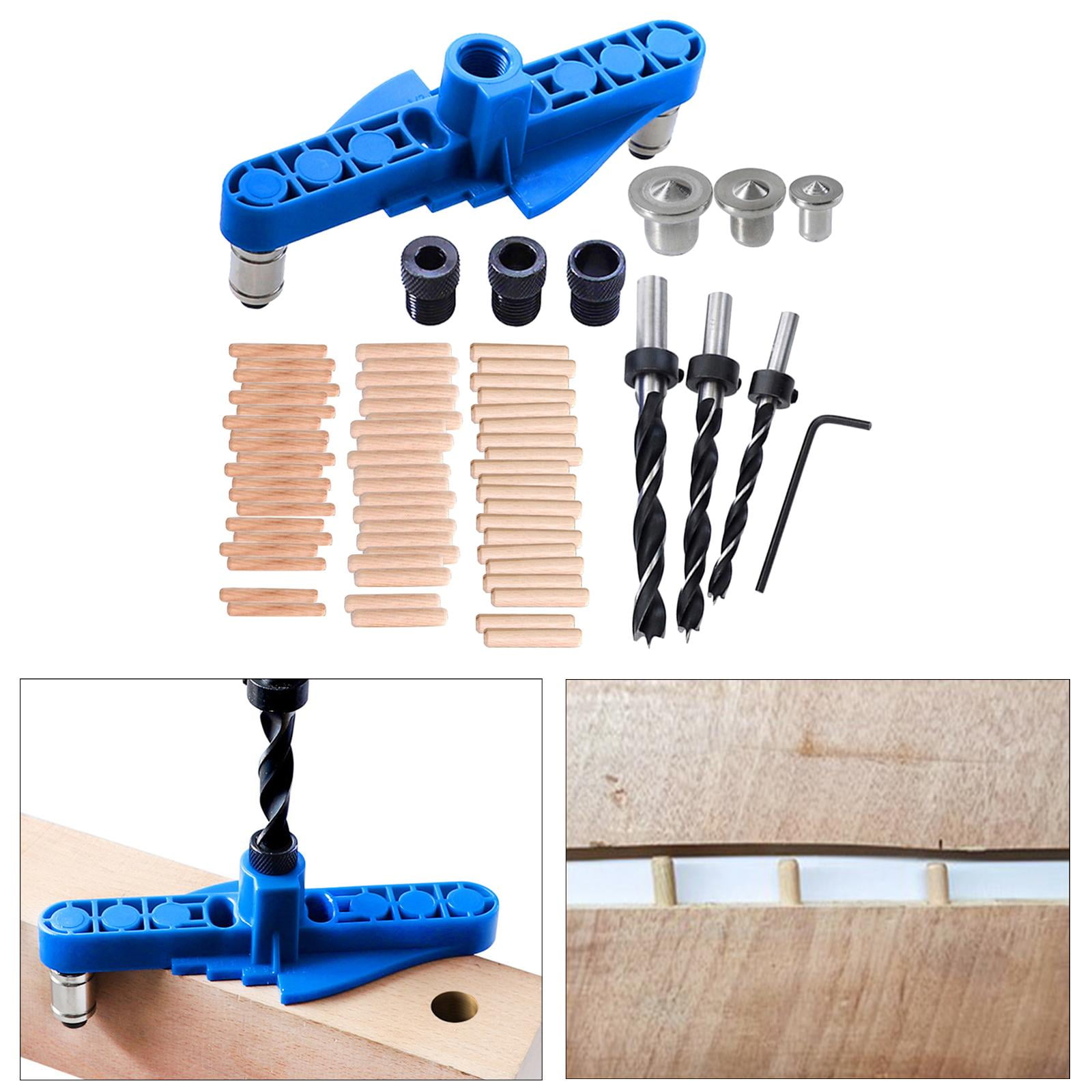 Fzaqwen 2 w 1 Hole Doweling Jig Kit Lokalizator dziurkacza Locator Drill