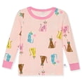 thumbnail image 2 of Sleep On It Girls 4PC Bamboo Snug Fit Pajama Sets ,Pink ,6, 2 of 7