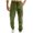 Army Green, variant on hoksml Men Work pants Solid Color Casual Cargo Pants Solid Color Multi Pockets Elastic Waist Tie Outdoor Hiking Travel Pants Bind Trousers