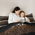 thumbnail image 5 of jejeloiu Chic Zebra Print Full Size Comforter Sets,Leopard Cheetah Stripe Bedding Comforter Set,Brown Black Lines Bedding Sets For Teens,Super Cozy Room Decor Reversible,3 Pieces, 5 of 8
