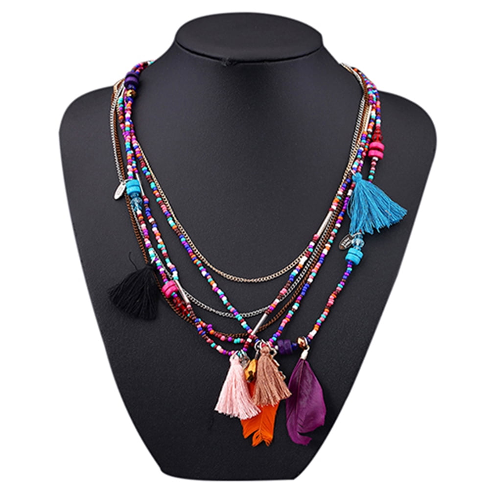 Multi strand necklace boho style