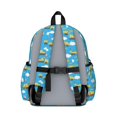 thumbnail image 3 of Excavator and Crane Blue Pattern Cute School Backpack with Padded Back and Adjustable Shoulder Straps 13.4"x11"x4.7", 3 of 5