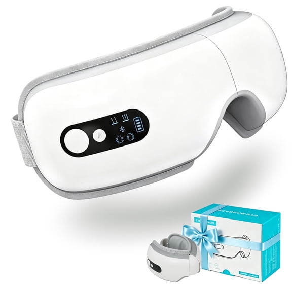 Eye Massager with Heat, Heated Massage Eye Mask with Bluetooth Music | Vibration Massage for Eye Strain, Dry Eyes & Head Tension, Gifts for Women and Men