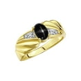 thumbnail image 3 of RYLOS Bagues pour Femmes Bague Aile d'Ange en Or Jaune 14K Pierre de Naissance Pierre Précieuse 7X5MM et Diamants Saphir Étoilé Noir Bijoux pour Femmes Taille 8, 3 of 6