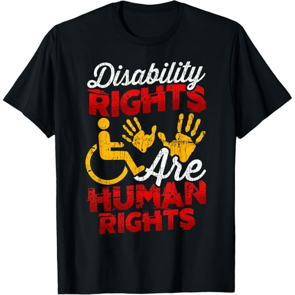 t-shirt Disability Rights Are Human Rights T-Shirt mens，black，women，funny，journey，Crew Neck, Short Sleeve,printing