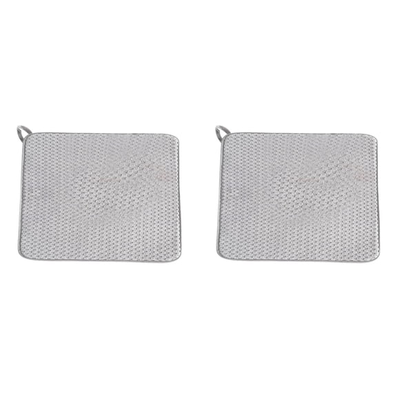 2Pcs Microfiber Dish Drying Mat, 16x12 Inch Large Size Highly Absorbent Dish Drainer Mat for Kitchen Counter Machine Washable, Beige, By VINOIC